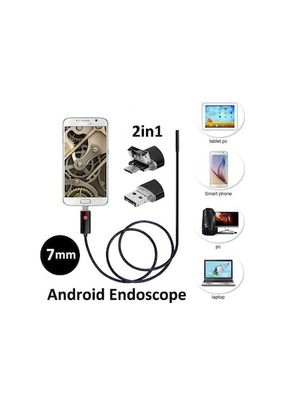 5 Metre 2In1 Micro Usb Yılan Endoskop Kamera Sert Kablo Su Geçirm (397247959)