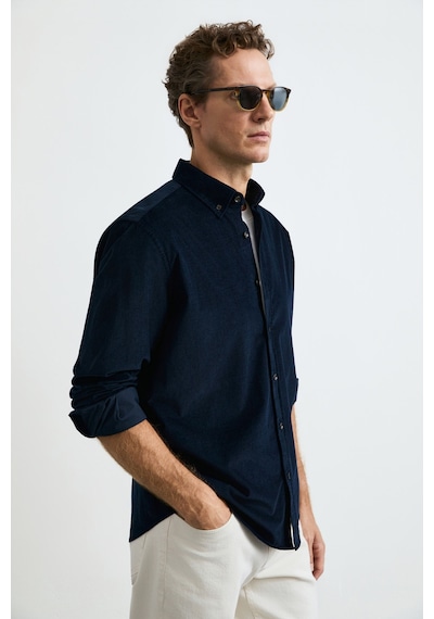Lufian Drew Erkek Basic Gömlek 112010688 Lacivert