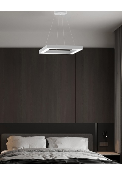Quattro Gri Kasa, Sarı Işık Modern Sarkıt Led Avize GRİ RENK