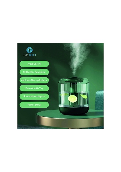 1l Sessiz Oda Hava Nemlendirici Gece Lambası Şarjlı Ev Ofis İçin Aroma Theraphy Uçucu Yağ Difüzör