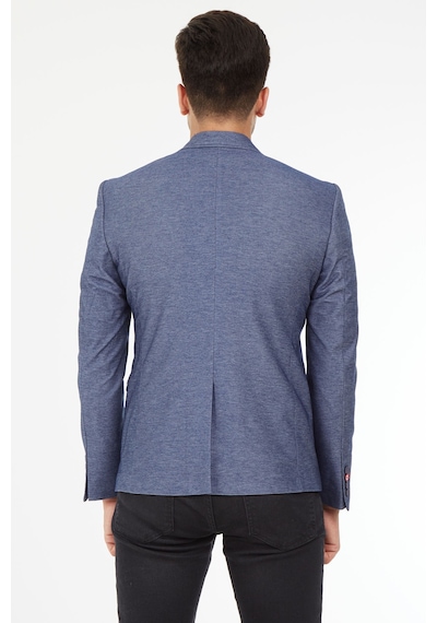 Sposo 5115 Dar Kalıp  Örme Kot İndigo Erkek Blazer Ceket İndigo