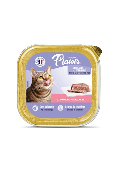 Plaisir Somon Balıklı Pate Kısırlaştırılmış Ve Yetişkin Kedi Yaş Sı 100 Gr