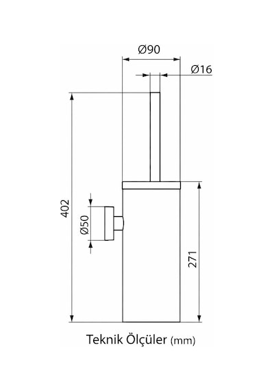 Ideal Standard Iom Duvara Monte Tuvalet Fırçası-krom Krom
