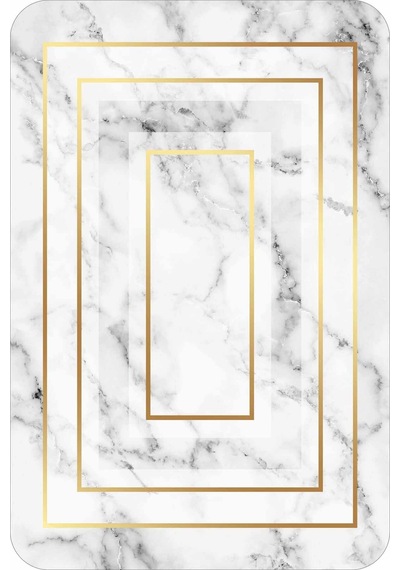 Beyaz Mermer Desen Banyo Halısı Klozet Paspas Seti Bs343 Kırık Beyaz