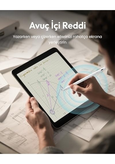 Kalem A8 İpad 2018-2025 İle Uyumlu, 2x Daha Hızlı Şarj, Avuç İçi Reddi, Eğim Hassasiyeti Stylus Kalem Apple İpad Diğer