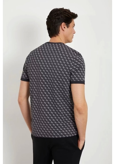 Guess Erkek Tamamı Logolu T-shirt Siyah