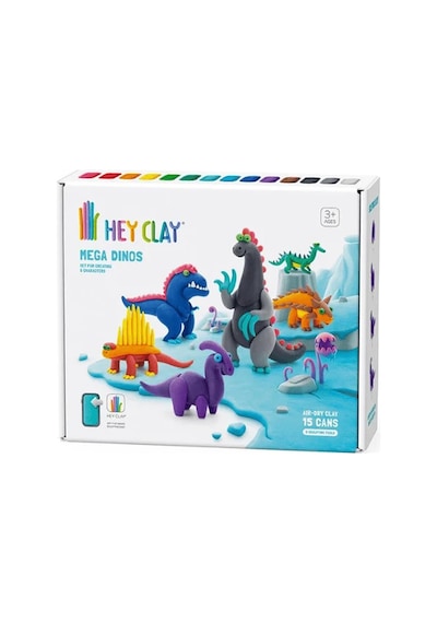 Hey Clay Yaratıcı Kil Seti - Mega Dinos Çok  Renkli