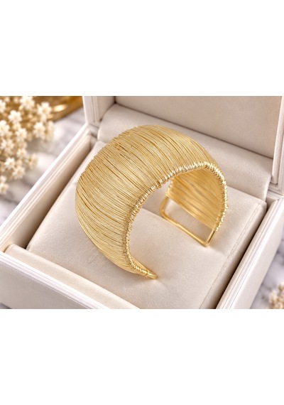 Terragolds Çelik Tel Sarma Model Gold Renk Kadın Bileklilk - Bb7893 Altın