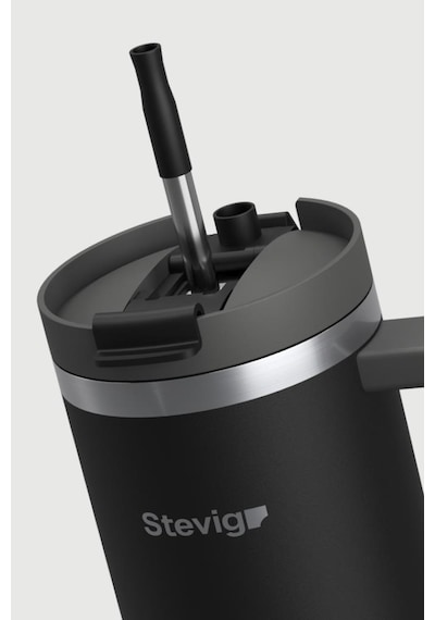 Stevig 2 Moods Tuck-in Tumbler Sızdırmaz Çelik Termos 900 Ml Black St-236 Siyah