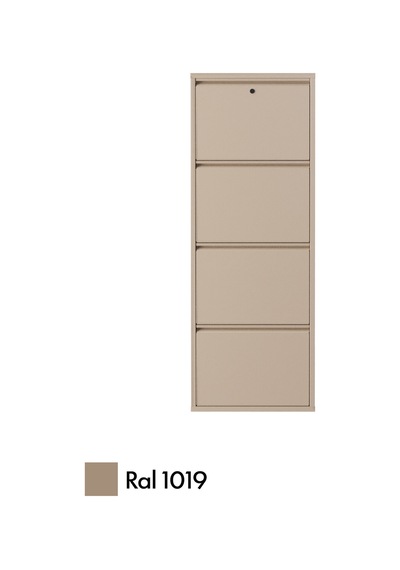 Evdemo Kilitli 4 Kapaklı Metal Ayakkabılık Cappuccino