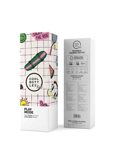 Cool Bottles The Kids Bottle Play Mode Pipetli Termos Suluk 500 Ml Çok Renkli