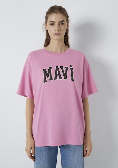 Mavi - Mavi Logo Baskılı Pembe Tişört 1600843-71063 Pembe