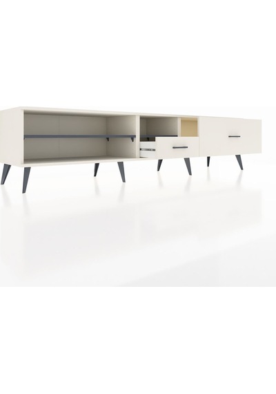 Hyperion Tv Ünitesi 2 Raflı 2 Çekmeceli 220x44x51 Aytaşı-antrasit/aytaşı Antrasıt/aytası - Aytası Hyperion Tv Ünitesi 2 Raflı 2 Çekmeceli 220x44x51 Aytaşı-antrasit/aytaşı Antrasıt/aytası - Aytası