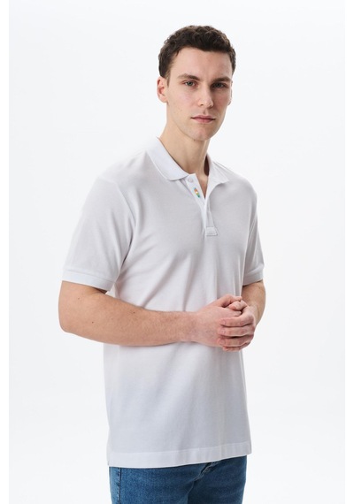 AR-MA Arma Erkek Regular Fit Basic % 100 Pamuk Pike Polo Yaka Tişört Y29374354802 Beyaz