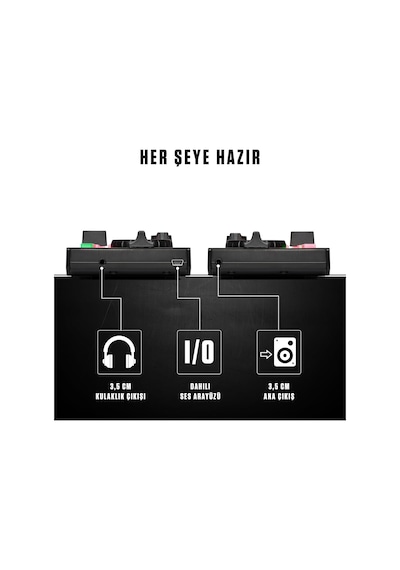 Numark Dj2go2 Touch Yolculuk İçin Mini Dj Kontrol Cihazı 2 Panelli Usb Dj Konsolu, Ses Arayüzü Ve Kapasiteli