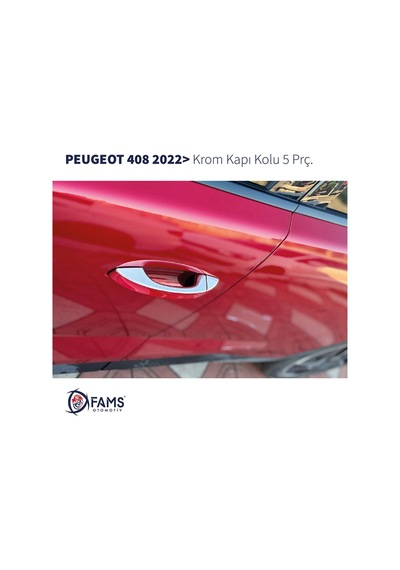 Peugeot 408 Krom Kapı Kolu 4 Kapı 5 Parça 2022 Paslanmaz Çelik