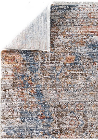 Indiana Etnik Desenli Vintage Eskitme Görünümlü Modern Halı In06 Multi Mavi