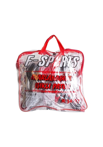 F-sports 2. Seri 2+2 Ayarlanabilir Ön Tekerleği Işıklı Metal Alıştırma Pateni Çanta Hediyeli Kırmızı