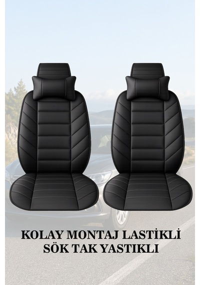 Audi A3 2010 Uyumlu Lüks Siyah Renk Premium 2 Adet Minder Ve Yastık