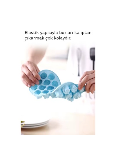 Buz Kalıbı 1 Adet Silikon Kapaklı 21 Bölmeli Kalıp Kokteyl Içecek Buzluk Saklama Silikon Çok Renkli Diğer