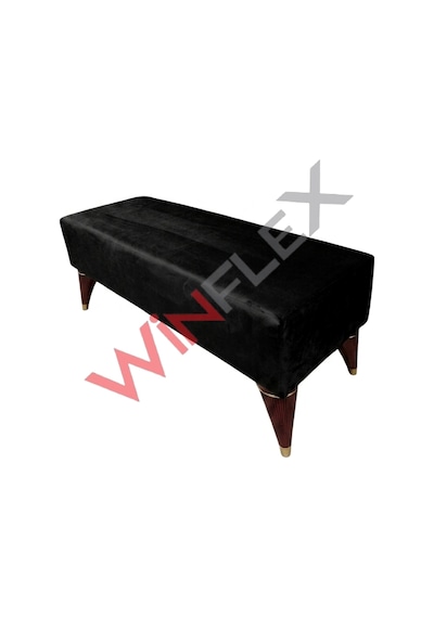 Winflex Dikdörtgen Dekoratif Puf 38x100 Cm Siyah