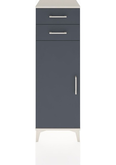 Hyperion Dolap 2 Raflı 2 Çekmeceli Tek Kapaklı 44x44x134 Aytaşı-antrasit Aytası