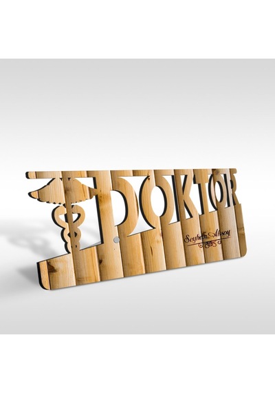Kişiye Özel Mesleki Doktor Ahşap Masa İsimliği model E19