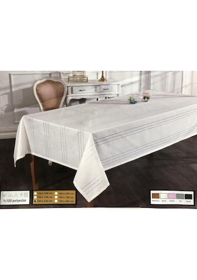Eko Carmen Colber Dertsiz Masa Örtüsü 160 X 220 Krem