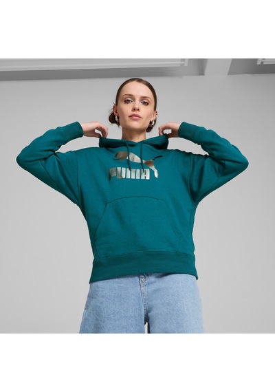 Puma Classics Shiny Logo Kadın Yeşil Sweatshirt625595