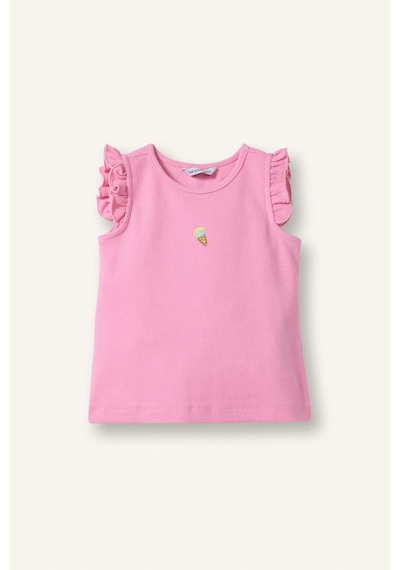 Defacto Bisiklet Yaka Dondurma İşlemeli Pembe Atlet Kız Bebek H8224a526smpn649 Pembe-pn649