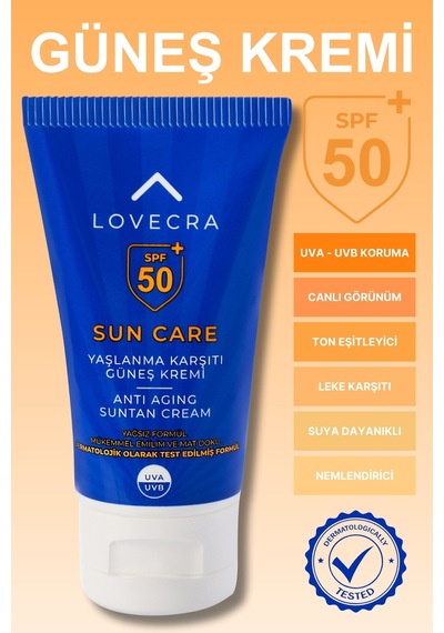 Yüz Kremi Spf 50+ Yüksek Uva/uvb Koruma Yaşlanma Karşıtı Yağsız Hızlı Emilim Güneş Kremi 50ml