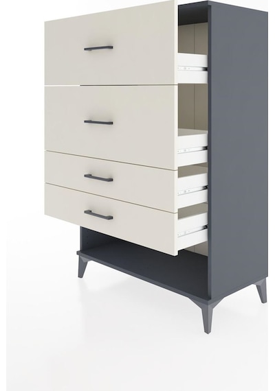 Hyperion Dolap 4 Çekmeceli 88x44x134 Antrasit-aytaşı Antrasit