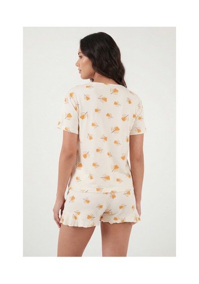 Lela Bayan Pijama Takımı 6097715 Ekru-sarı Ekru-sarı