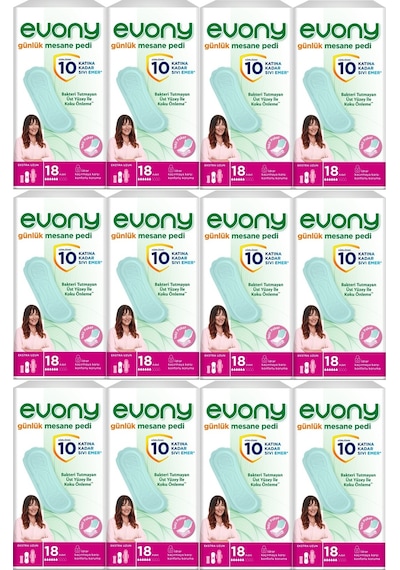 Evony Günlük Mesane Pedi Ekstra Uzun 216 Adet (12Pk*18)