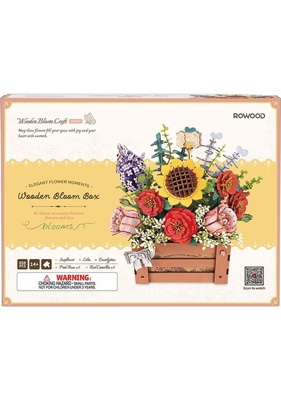 Rowood Tw02h Çiçek Kutusu Wooden Bloom Box Dıy Minyatür Maket Model Seti Ahşap 3d Wooden Puzzle 3d Model Kit Detaylı Dekoratif Hobi Seti Ahşap Maket