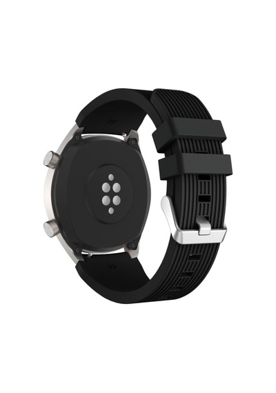 Xiaomi Mi Watch Kordon Kayış 22mm Spor Çizgili Silikon Metal Tokalı Delux Silikon