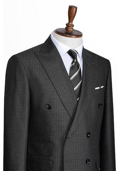 İlayda Emir Luxury, İtalyan Kesim, Slim Fit, Kruvaze, Çizgili, Erkek Takım Elbise Antrasit - Gri İlayda Emir Luxury, İtalyan Kesim, Slim Fit, Kruvaze, Çizgili, Erkek Takım Elbise Antrasit - Gri