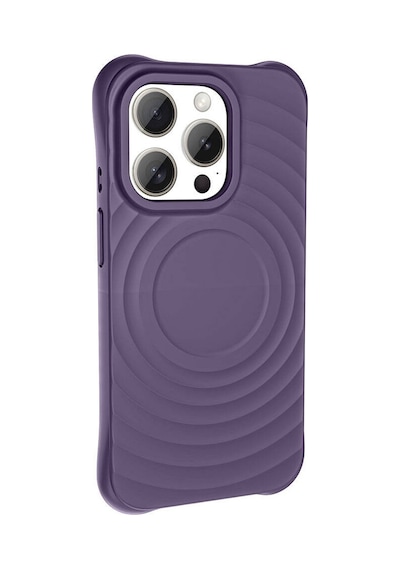 Lexroo İphone 15 Pro M-safe Şarj Özellikli Airbagli Mat Görünümlü Hepi Kılıf - Derin Mor