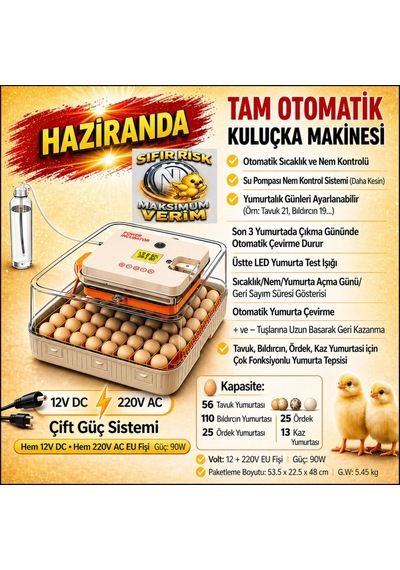 Turuncu yz-56 Çift Güç-Tam Otomatik Kuluçka Makinesi