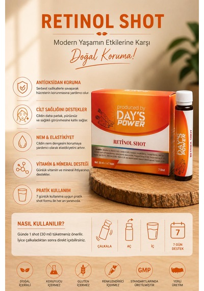 Day S Power Retinol Shot 7 Adet - Glutatyon, Hyaluronik Asit & Vitamin A Destekli