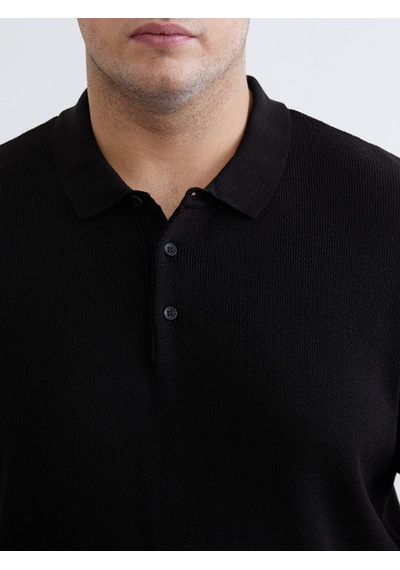 Lcwaıkıkı Classic Siyah Polo Yaka Erkek Triko Kazak
