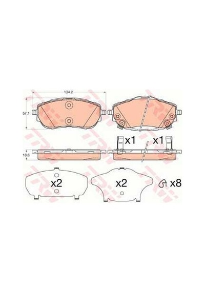 Toyota Auris E18 12-19 1.6 2012-2019 Trw Ön Balata Netpar25090 58613938