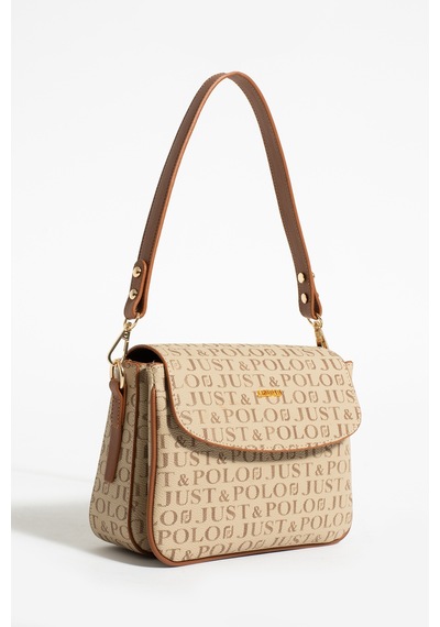 Just Polo Vizon Taba Yeni Sezon Kolon Askili 4 Bolmeli Kadin Omuz Cantasi 25x15cm