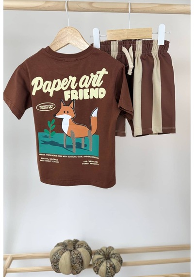 Poala Kids Paperart Friend Takım Kahverengi