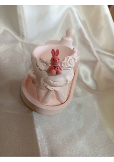 Pembe Peluş Tavşanlı Küpe