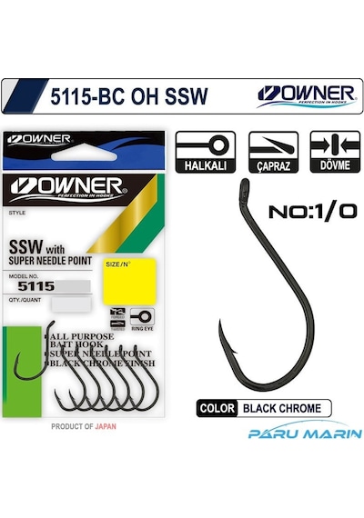 Owner 5115 1/0 Siyah Nikel İğne
