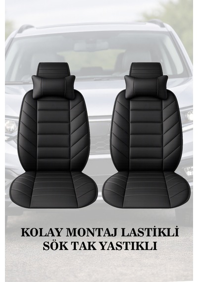 Citron C3 2022 Uyumlu Premium Siyah Renk Lüks 2 Adet Minder Ve Yastık