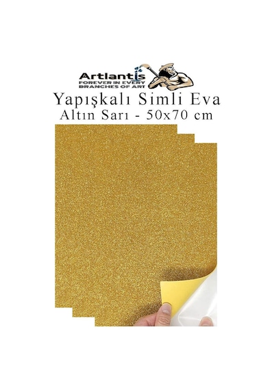 Artlantis Altın Sarı Yapışkanlı Simli Eva 50x70 Cm 3 Adet