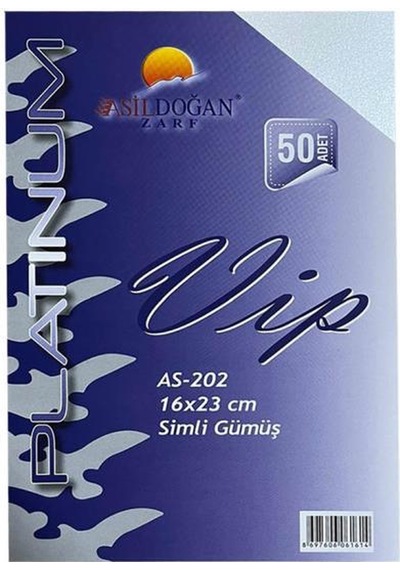 Doğan 16 23 Fantazi Zarf 170 Gr Simli Gümüş - 50 Adet