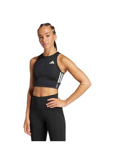 Adidas Adizero Kadın Siyah Yuvarlak Yaka Crop Siyah
